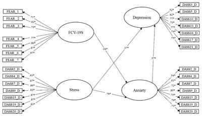 Fear of COVID-19, Stress, and Anxiety in University Undergraduate Students: A Predictive Model for Depression